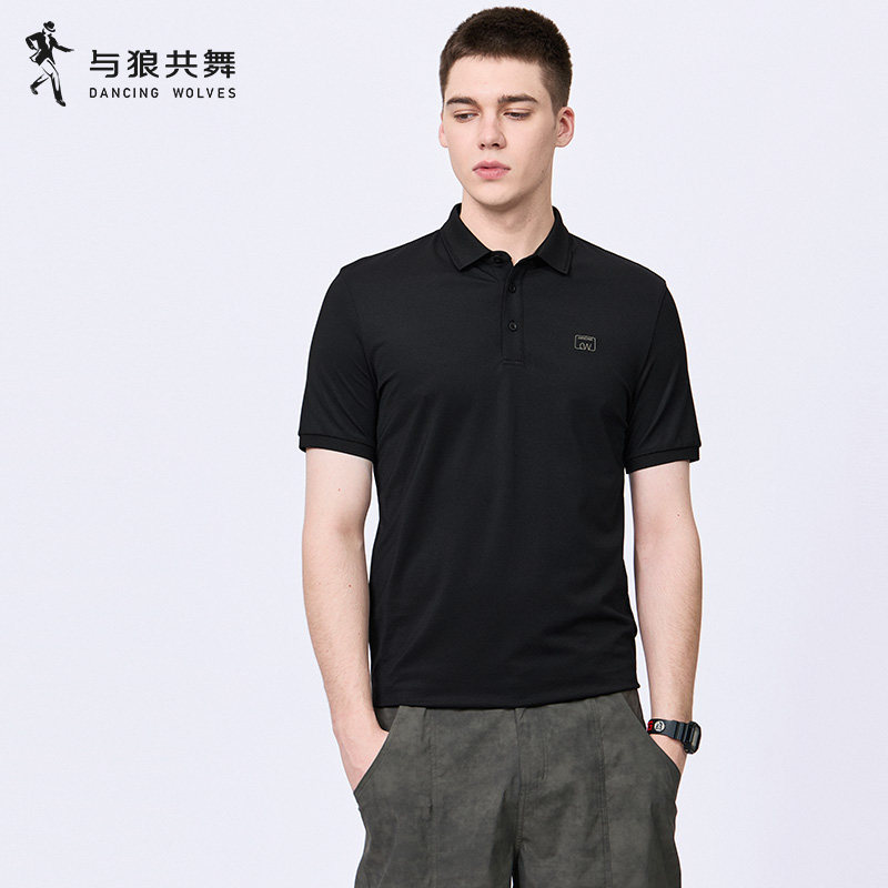 与狼共舞含桑蚕丝冰感短袖POLO