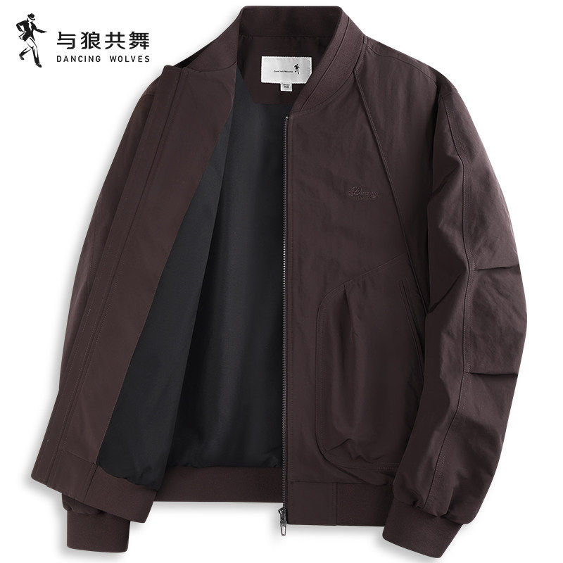 与狼共舞棒球领男夹克春季新款