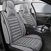 布艺汽车坐垫四季 通用座垫小车防脏座位座套全包亚麻透气座椅套子