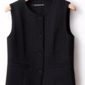 洋气圆领通勤西装 坎肩背心 无袖 马甲女春夏2024年新款 潮流百搭修身