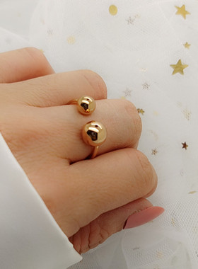 欧美风开口镀金配饰戒指