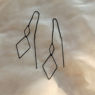 欧美外贸饰品简约长款气质款几何菱形长耳线耳环耳饰女