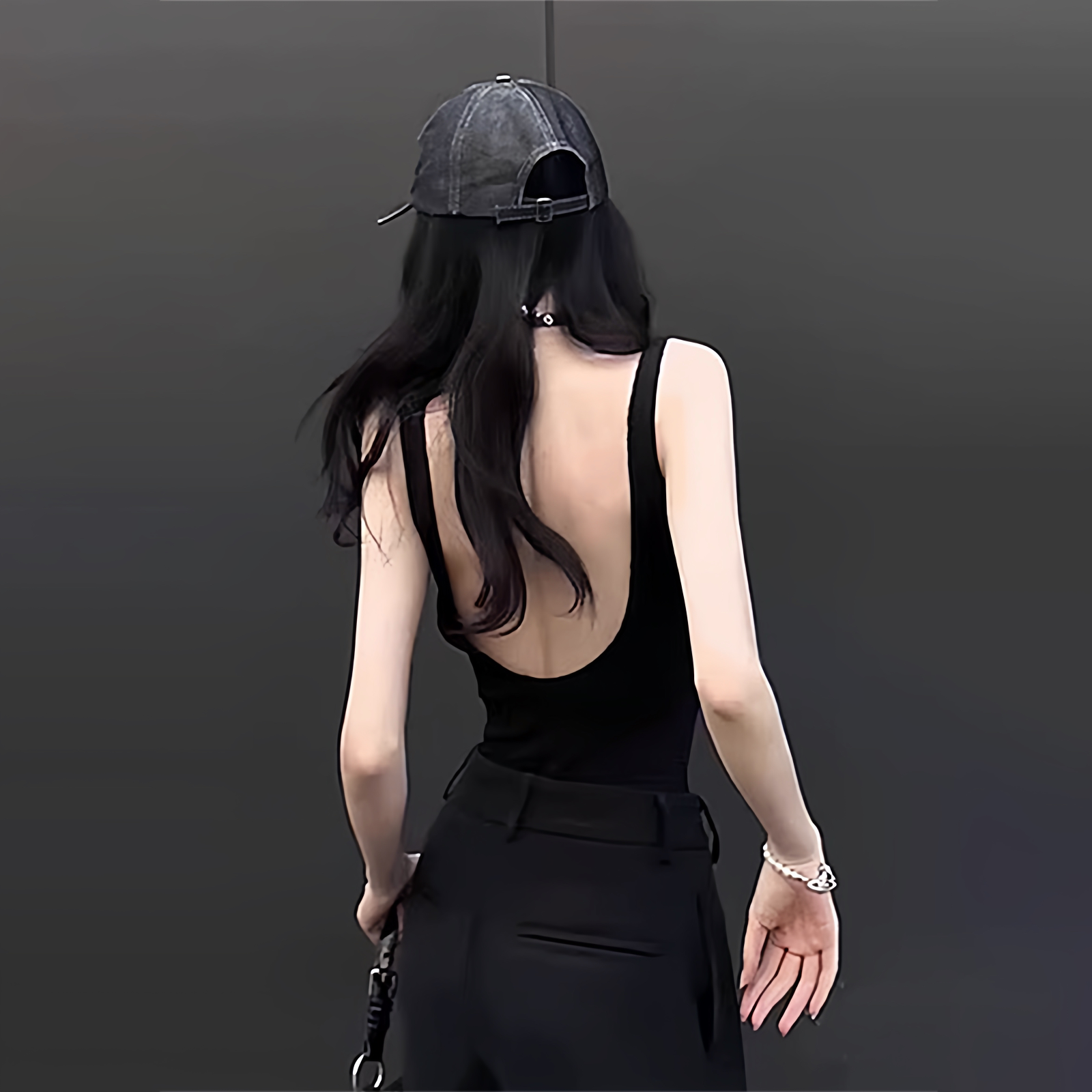 美式露背吊带小背心女装夏装外穿带胸垫内搭文胸一体辣妹抹胸上衣