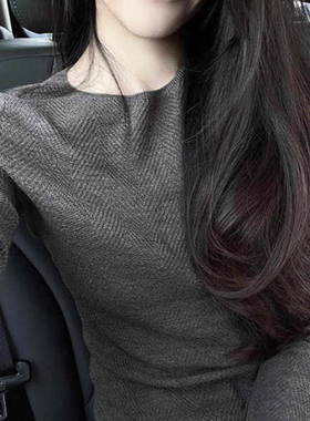 秋冬高级感格雷系灰色针织衫女2025新款慵懒风奶fufu别致独特上衣