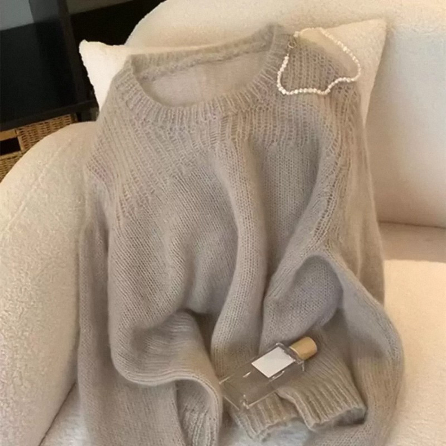 奶茶色毛衣CozyToes针织衫