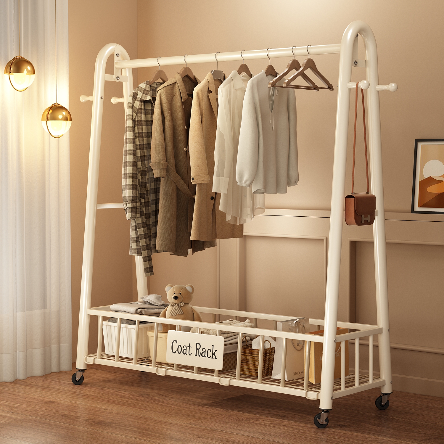 【全新升级】简易衣帽架落地卧室