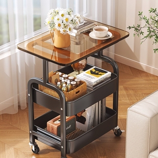 中古小推车置物架可移动沙发边几收纳柜架子床边桌子零食落地床头