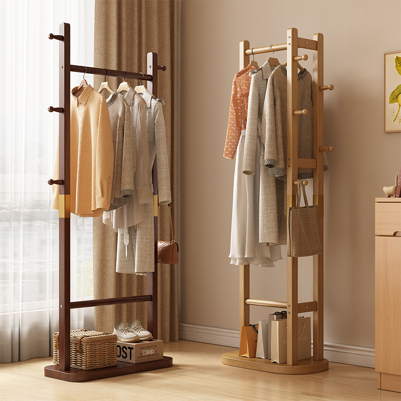 实木衣帽架落地卧室网红