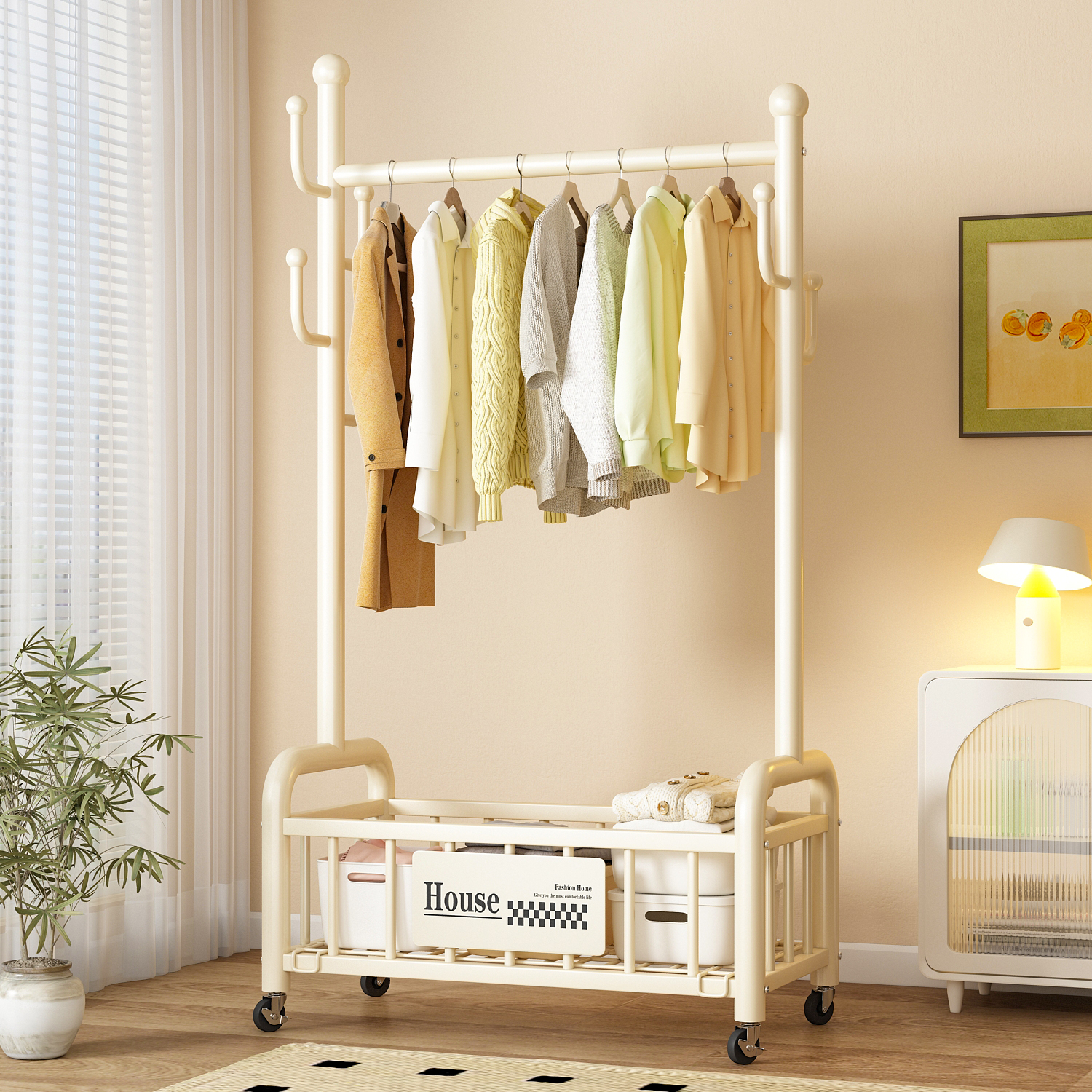 【巨粗32管】衣帽架落地卧室