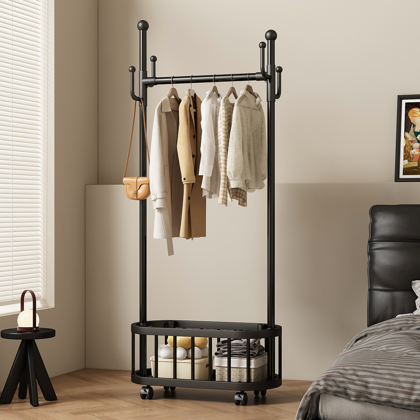 简易衣帽架可移动晾衣架