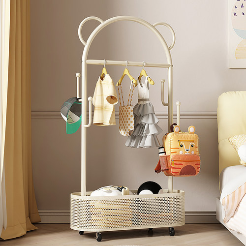 奶油风衣帽架落地卧室可移动