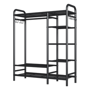 简易衣帽架双杆式晾衣架落地室内房间挂衣架子家用卧室衣服收纳架