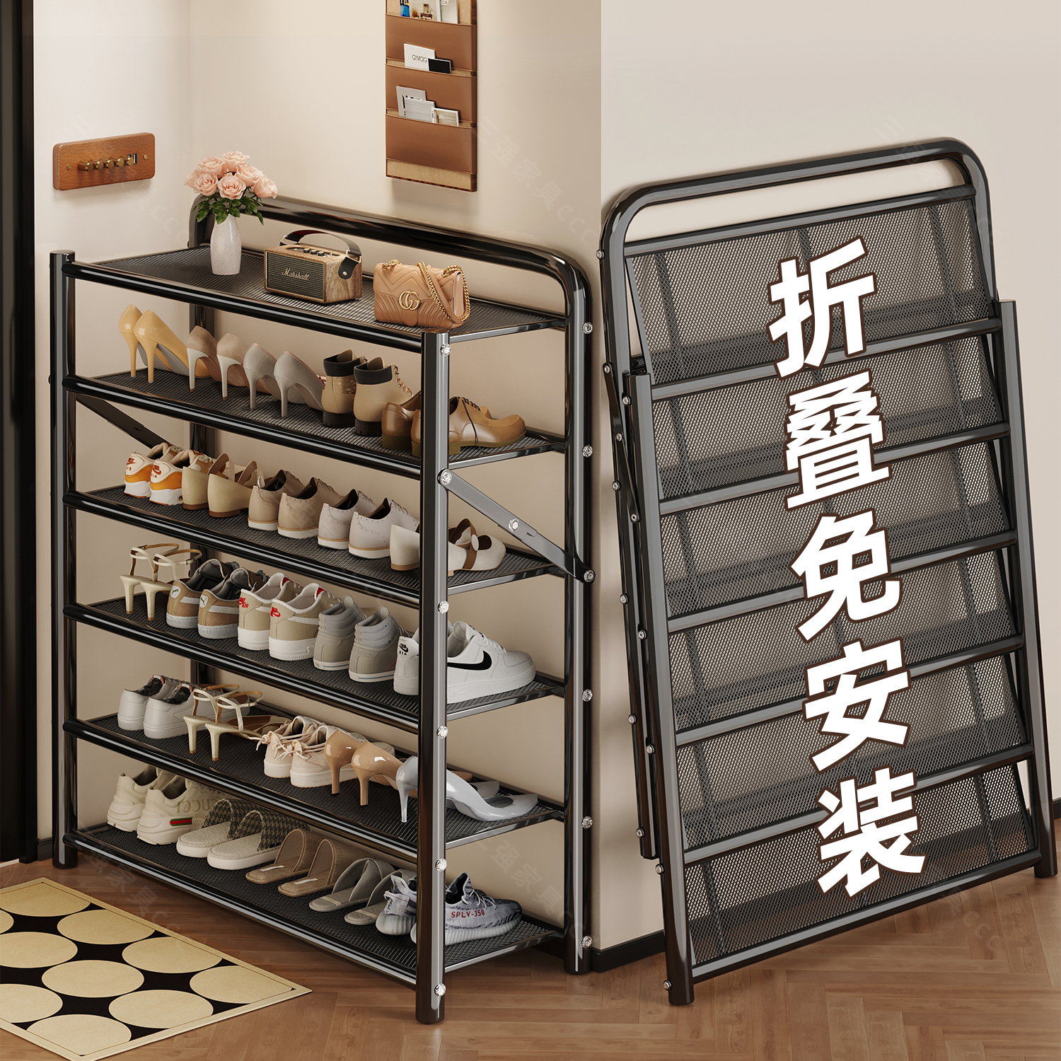 鞋架家用门口多层简易可折叠