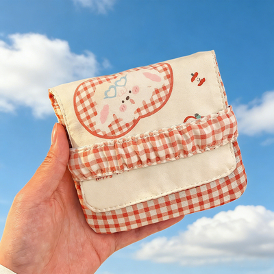 姨妈巾收纳包卡通简约外出便携式月事包大容量卫生巾收纳袋高颜值