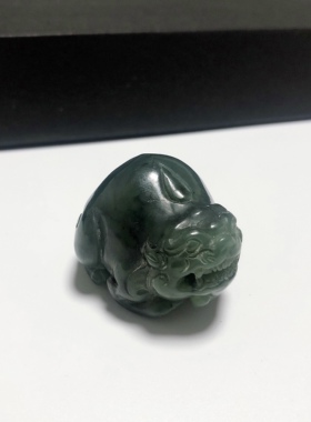 D1553#天然和田玉碧玉老矿料貔貅小胖子吊坠33*30*26mm 重39.56克