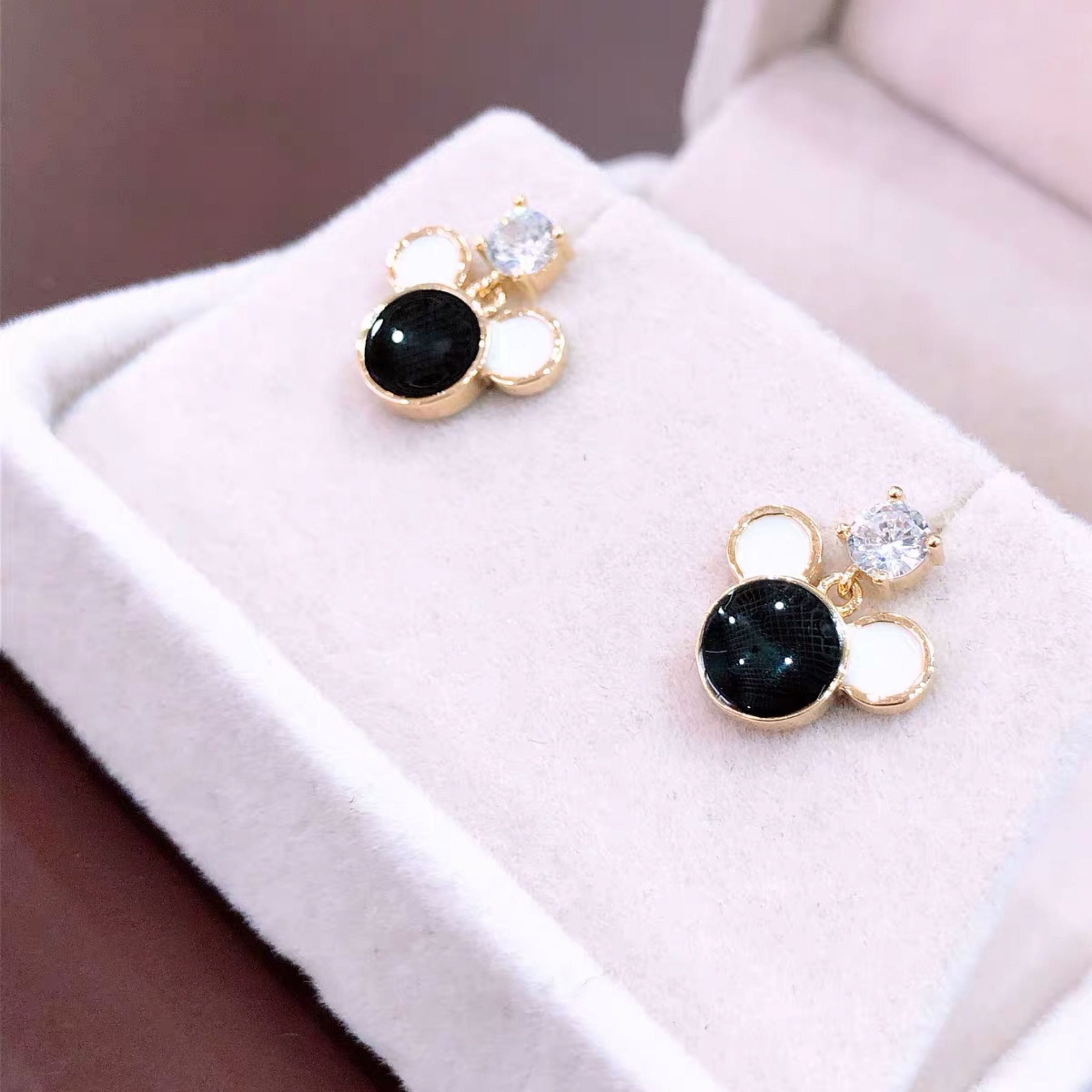 纯银莫桑米老鼠耳环