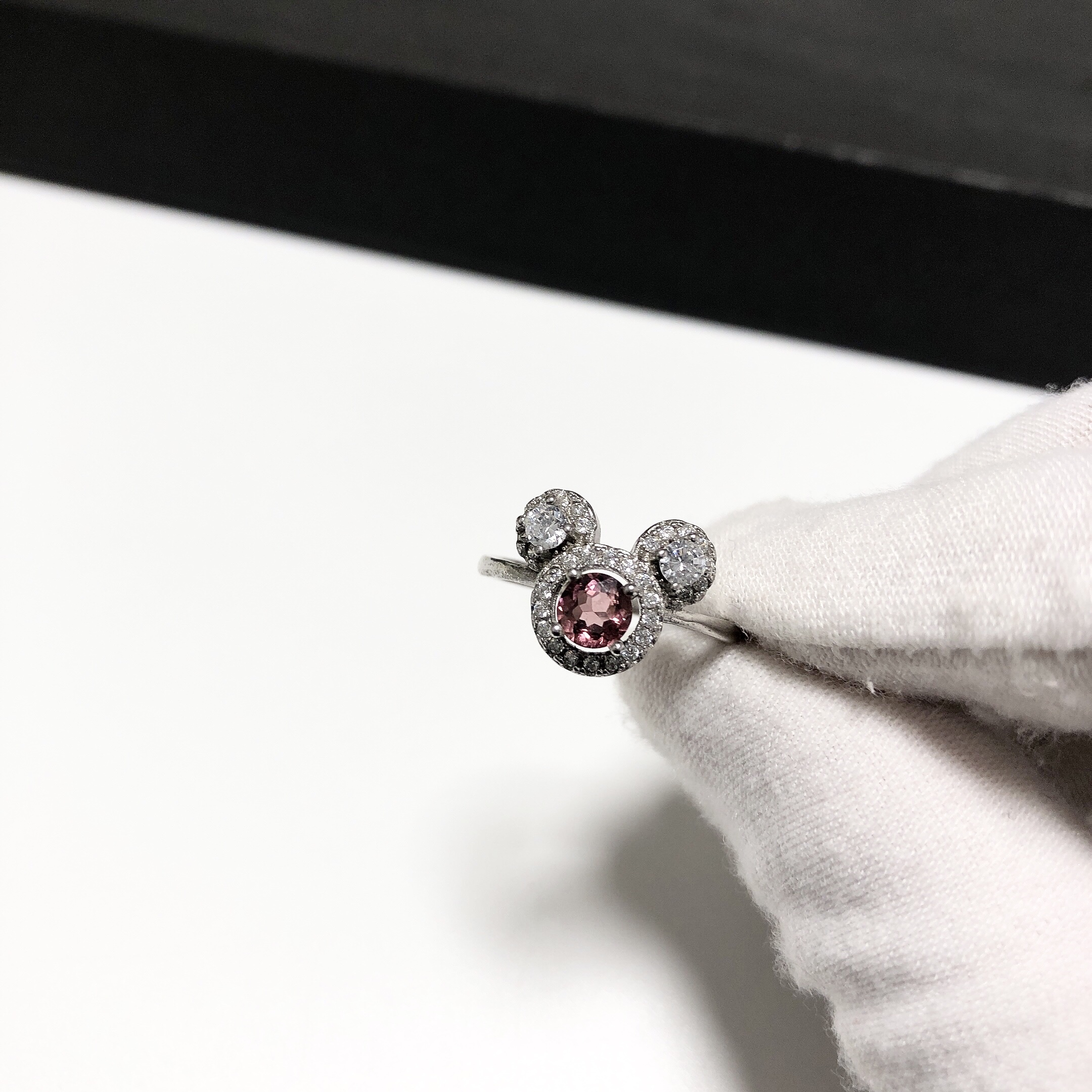 G61# 天然紫牙乌石榴石宝石戒指12*14mm S925银开口戒托