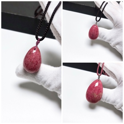 D1309# 天然粉蔷薇辉石水滴吊坠 多款可选