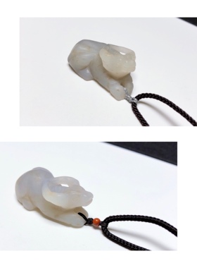 D1542# 天然和田玉烟紫老矿料俏黄糖桂花糕福牛吊坠 配证书 可选