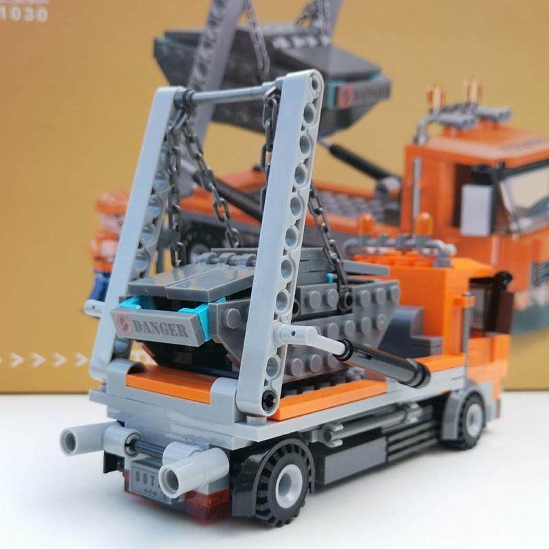 杰星积木小颗粒积木DIY拼装运输货车工程车卡车儿童益智玩具礼物