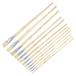 油画笔单支 猪鬃油画笔 579手绘丙烯画笔平头油画笔排笔美术绘画用笔