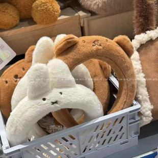 可爱自嘲熊毛绒发箍拍照洗脸敷面膜头箍情侣高颅顶头饰高颜值发饰