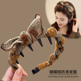 蝴蝶结发箍女款2025新款冬高颅顶洗脸头箍高级感洋气时尚发卡头饰