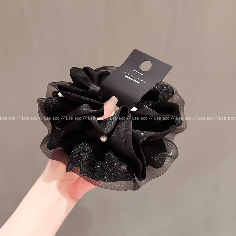 高级感柔纱珍珠大肠发圈女2025新款扎头发绳发饰头绳时尚洋气头花,饰品/流行首饰/时尚饰品新,发饰,淘宝优惠券,粉丝福利购,淘宝优惠卷