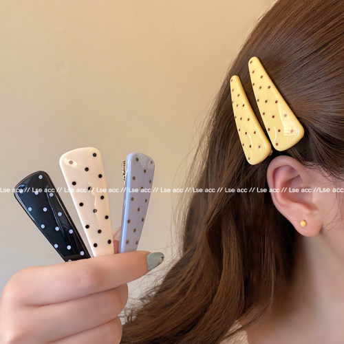 韩系奶酪黄色波点鸭嘴夹