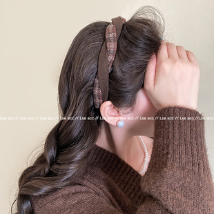 美拉德细边高颅顶发箍女款高级感洋气时尚显脸小减龄头箍洗脸发卡