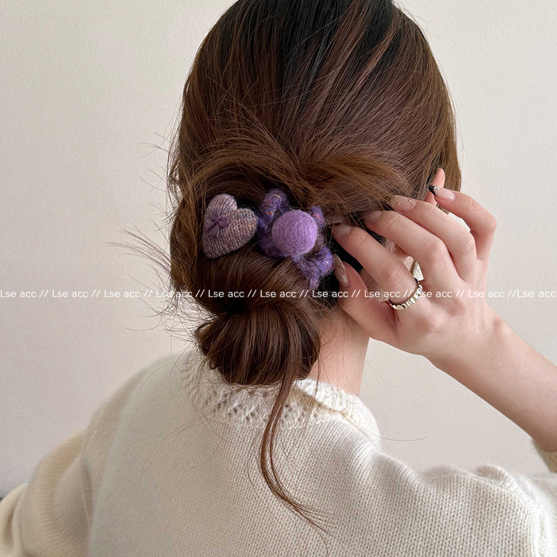 秋冬爱心毛毡球电话线发圈女高弹力扎头发皮筋头绳高马尾发绳发饰,饰品/流行首饰/时尚饰品新,发饰,淘宝优惠券,粉丝福利购,淘宝优惠卷