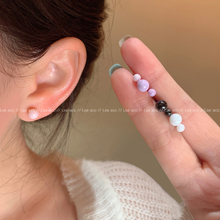 1.2mm粗耳针生物瓷养耳洞一体生物陶瓷耳钉糖果色防过敏睡觉免摘