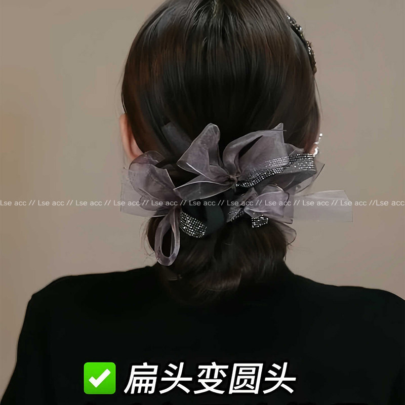 韩系慵懒低丸子头蝴蝶结大肠发圈头绳女2025新款高级感扎头发绳,饰品/流行首饰/时尚饰品新,发饰,淘宝优惠券,粉丝福利购,淘宝优惠卷