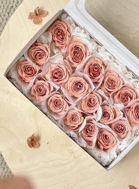 花纪florever礼盒材料包12-18朵装FL041进口2-3cm永生花小玫瑰