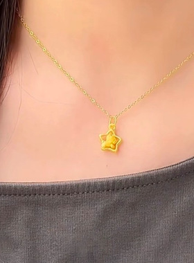 2025新款星星金包银吊坠女轻奢小众设计锁骨链节日送老婆女友礼物