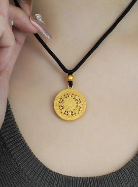 八宝罗盘金包银吊坠女福字