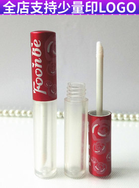 铝盖红色玫瑰花唇釉管唇彩空管4ML DIY分装瓶磨砂染唇液空瓶包材
