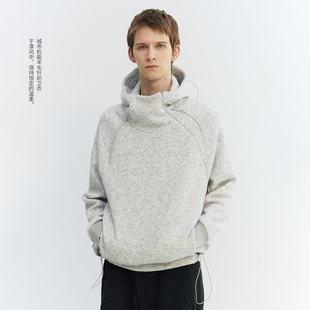 NORYBRAND 城市机能含羊毛针织连帽卫衣 吸湿透气休闲上衣外套