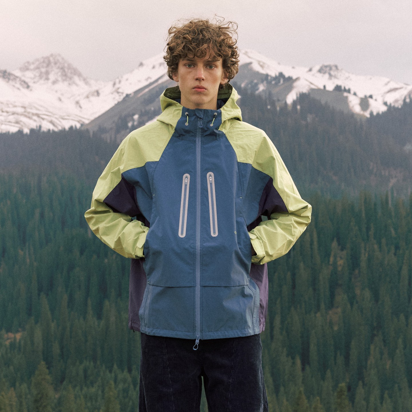 NORYBRAND户外系列 三防特氟龙撞色冲锋外套夹克多口袋户外上衣