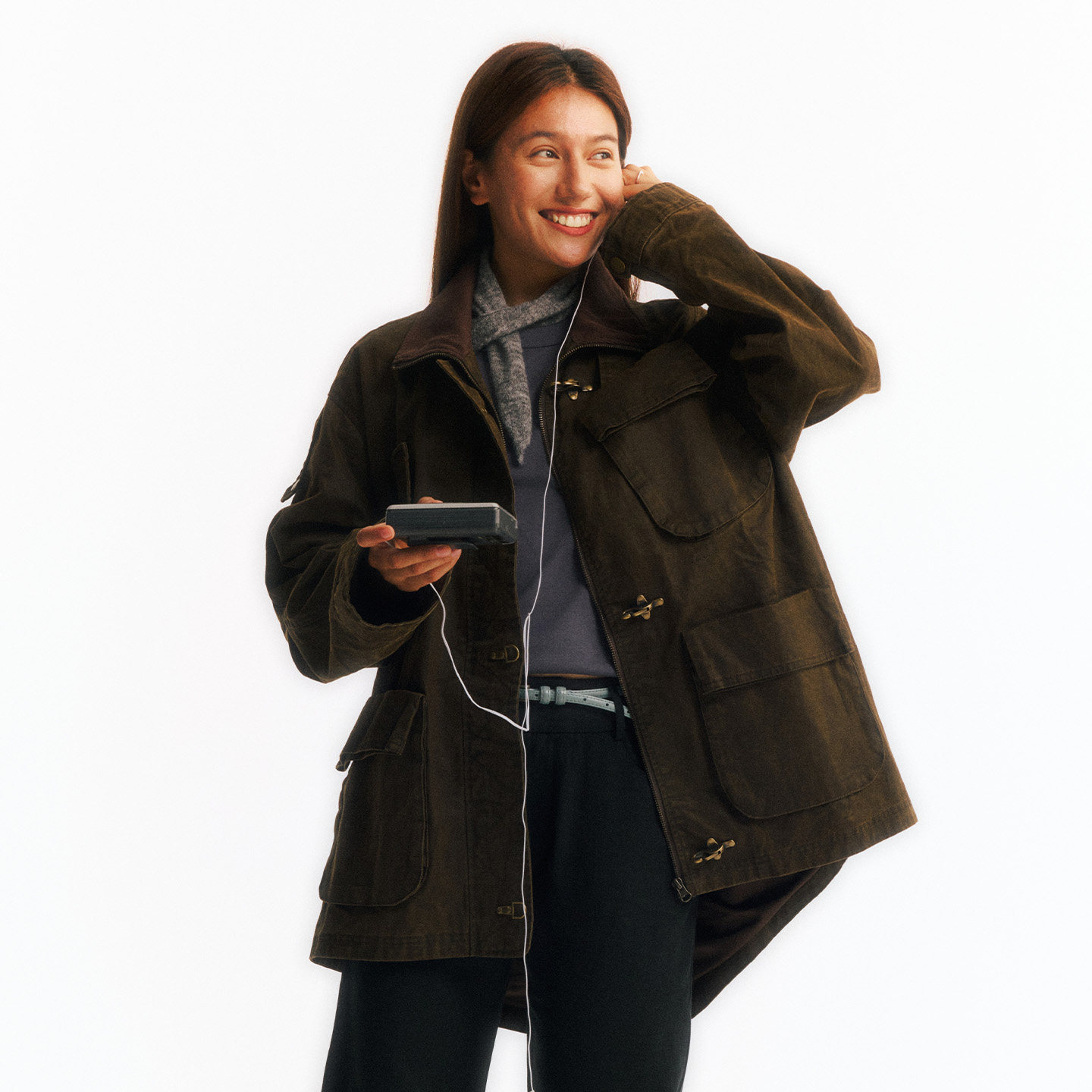 NORYBRAND仿油蜡多口袋水洗猎装夹克新款复古做旧飞机扣宽松外套