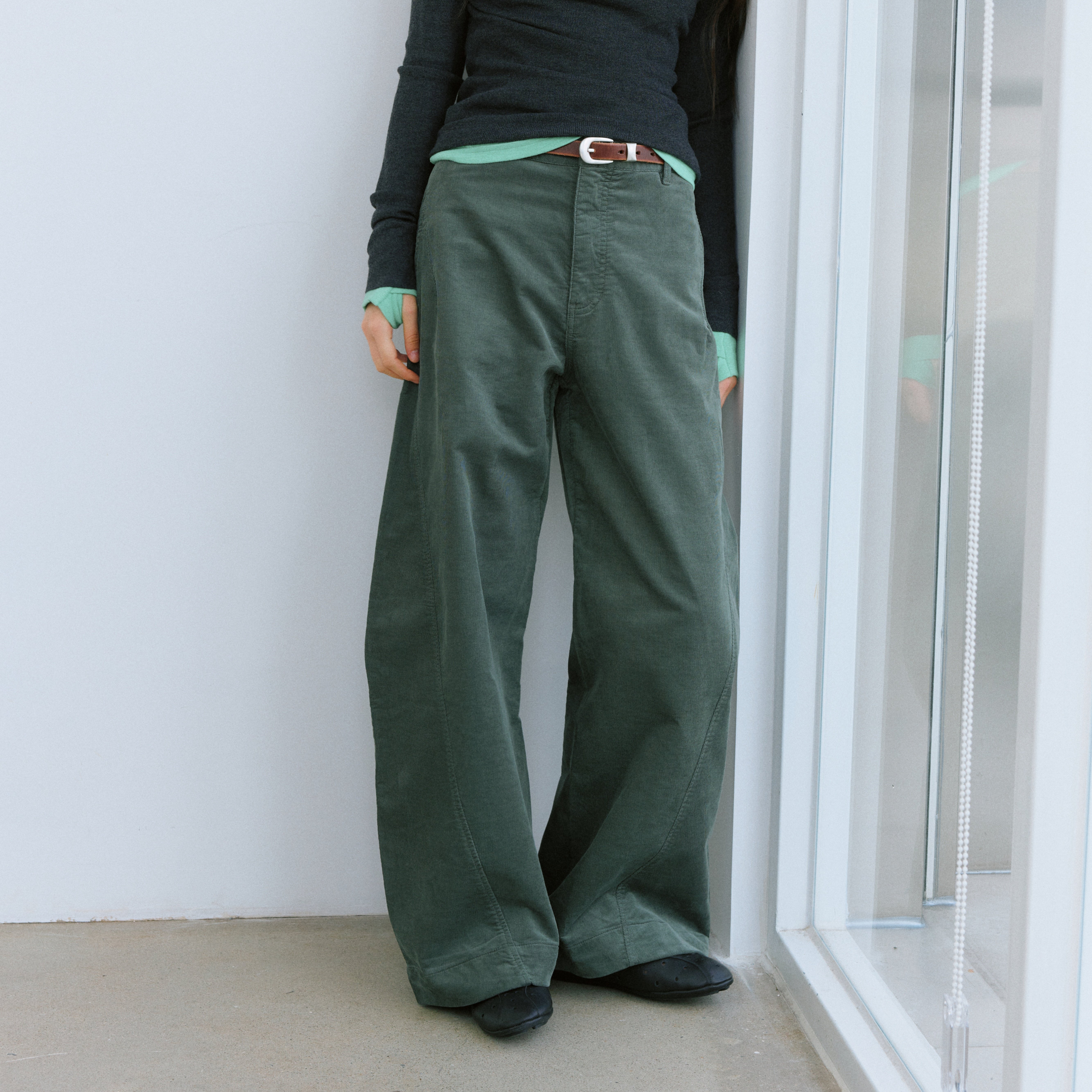 NORYBRAND Arc01高定天丝混纺灯芯绒弯刀裤通勤休闲裤百搭长裤