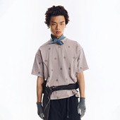 NORYBRAND「波点反光」水洗做旧印花裁片TEE复古休闲圆领短袖 T恤