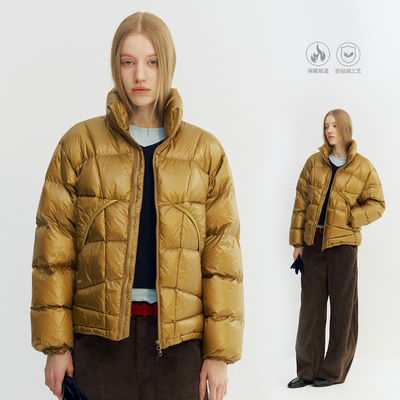 NORYBRAND 超轻半透尼龙格拒水90白鸭绒羽绒服 简约保暖外套上衣