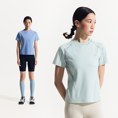 NORYBRAND男女同款运动训练凉感短袖 简约拼色休闲T恤情侣户外