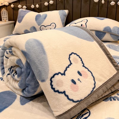 牛奶绒毛毯床单人午睡办公室盖毯珊瑚法兰绒沙发儿童小被子床上用