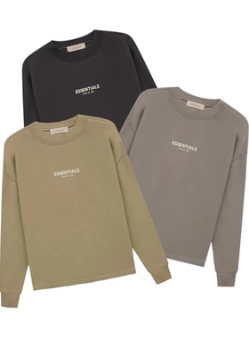 阿伦777 Fear Of God Essentials 22SS直筒下摆植绒圆领加绒卫衣