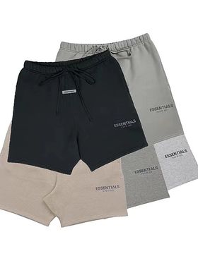 阿伦777 Fear of God Essentials FOG 20款反光字母抽绳棉短裤男