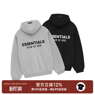 God Essentials 24Fall 男 阿伦777 Holiday加绒卫衣帽衫 Fear