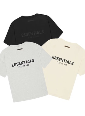 阿伦777 Fear of God FOG Essentials 21ss背后字母logo短袖T恤男