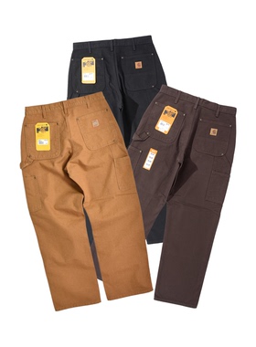 阿伦777 Carhartt B136卡哈特主线B01重磅水洗帆布双膝工装长裤男